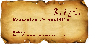 Kovacsics Ézsaiás névjegykártya